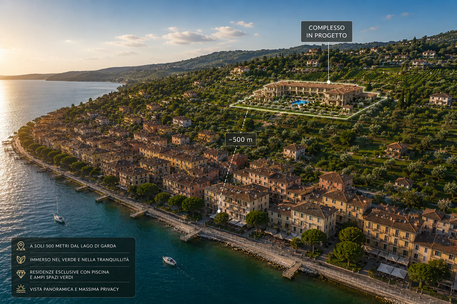 Appartamento con piscina e vista lago a Lazise – foto principale